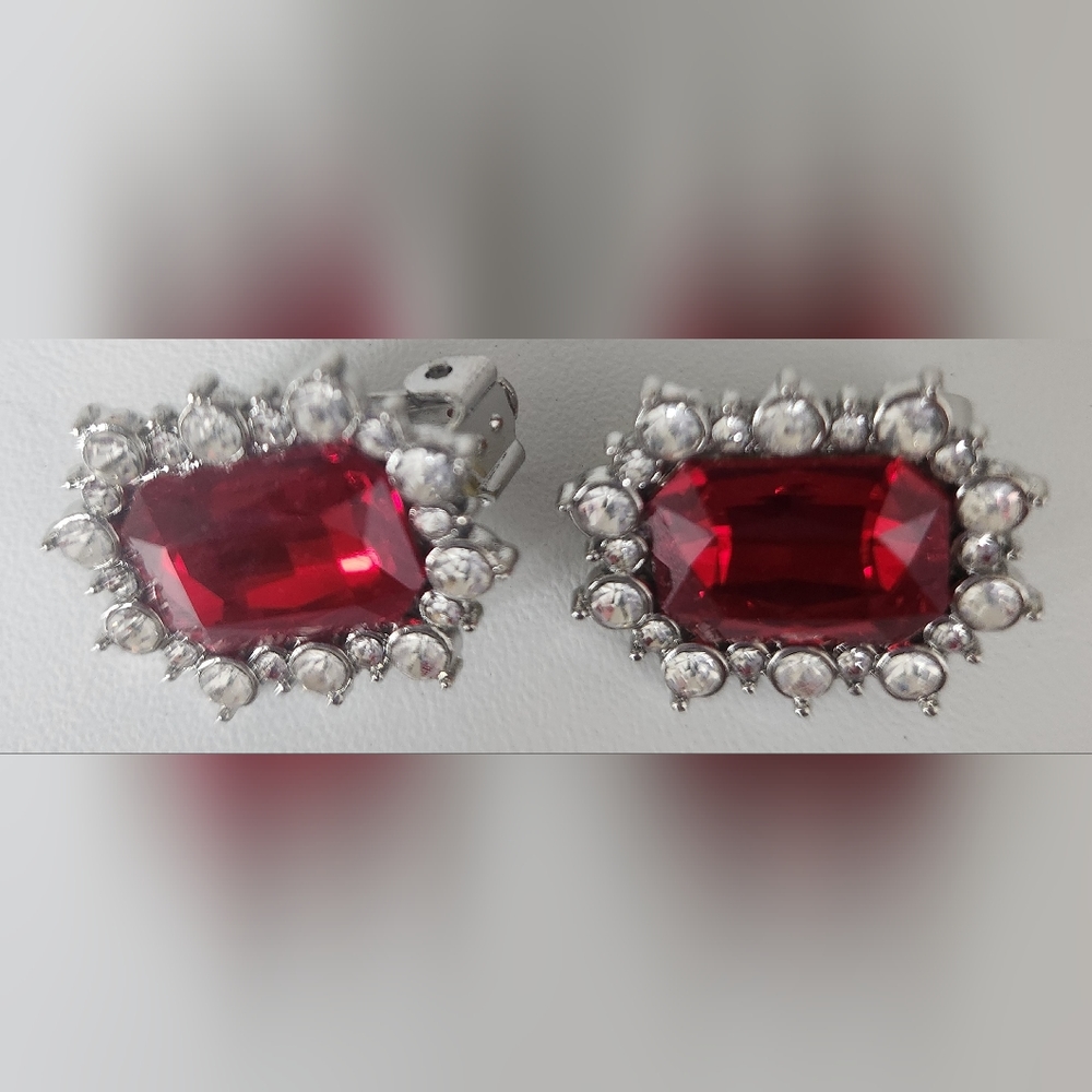 Paparazzi Red and Silver Earrings